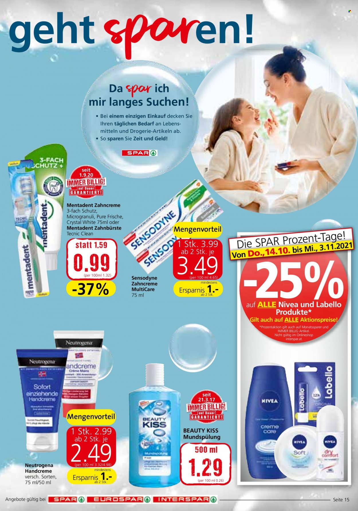 Angebote EUROSPAR - 14.10.2021 - 20.10.2021. Seite 15