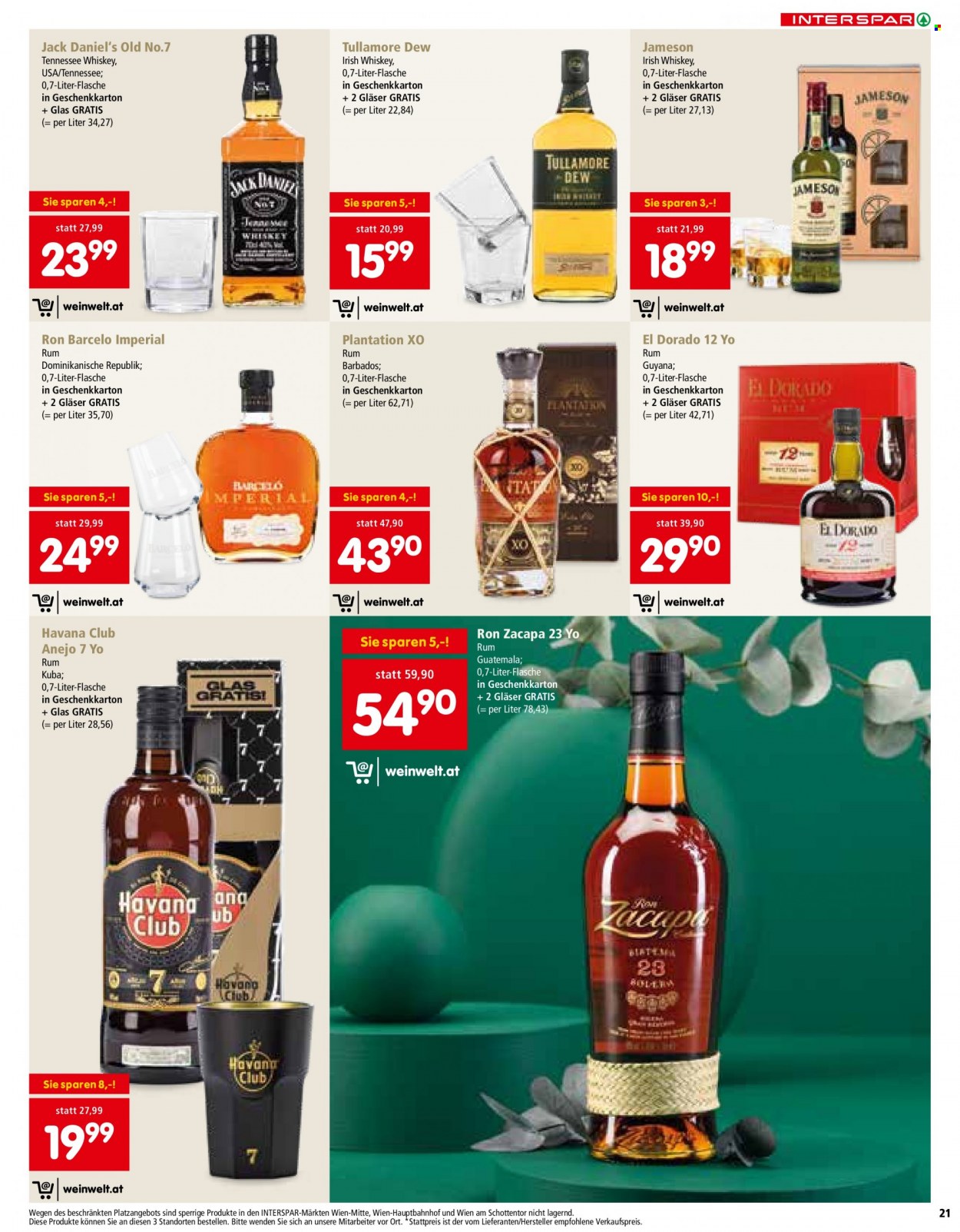 Angebote INTERSPAR - 21.10.2021 - 24.12.2021. Seite 21