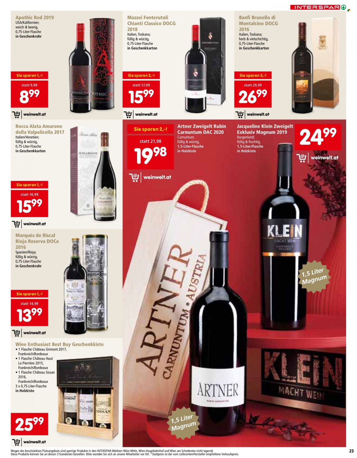 Angebote INTERSPAR - 21.10.2021 - 24.12.2021. Seite 23