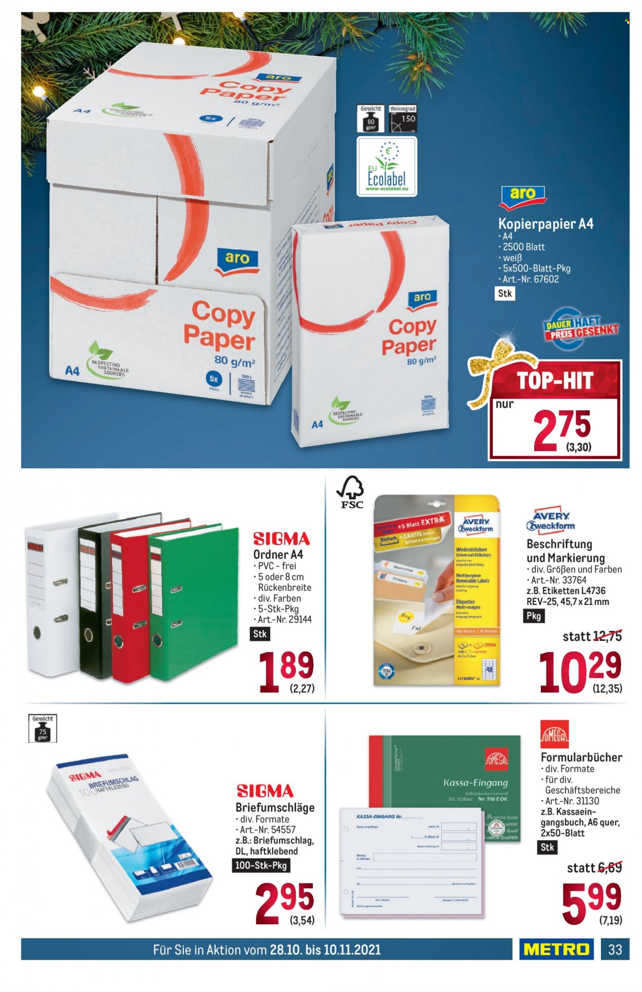 Angebote Metro - 28.10.2021 - 10.11.2021. Seite 33