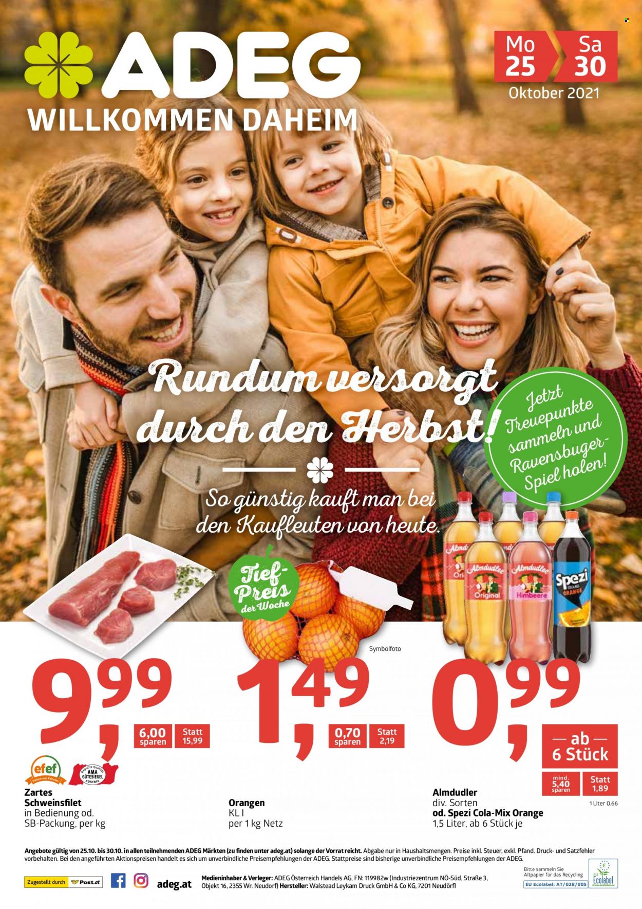 Angebote ADEG - 25.10.2021 - 30.10.2021. Seite 1