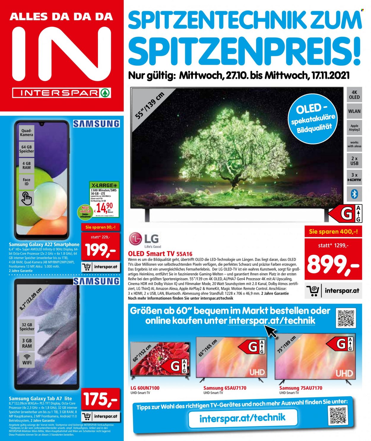 Angebote INTERSPAR - 27.10.2021 - 17.11.2021. Seite 1