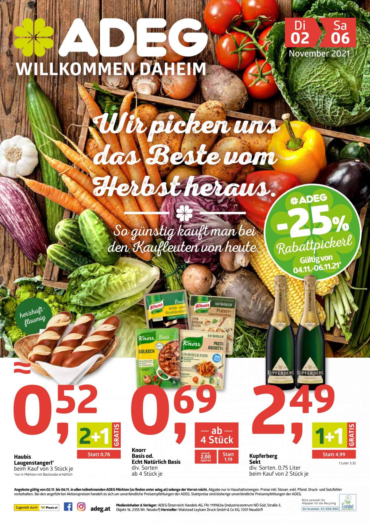 Angebote ADEG - 2.11.2021 - 6.11.2021. Seite 1