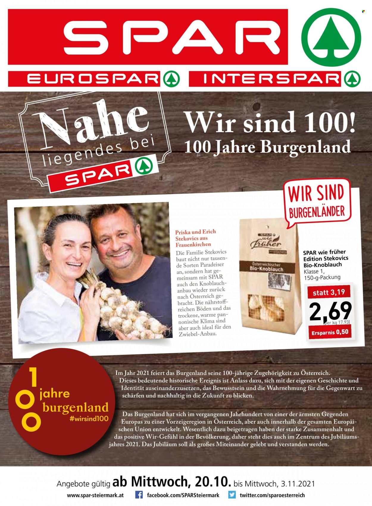 Angebote EUROSPAR - 20.10.2021 - 3.11.2021. Seite 1