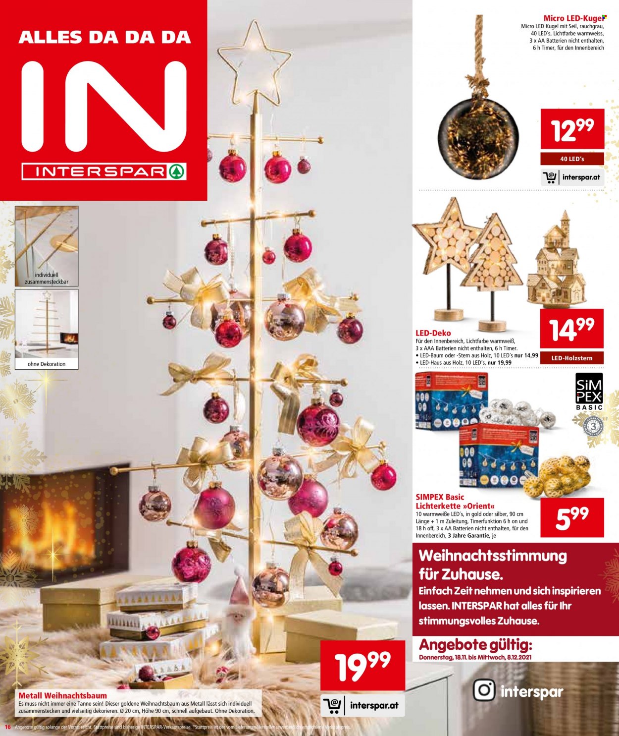 Angebote INTERSPAR - 18.11.2021 - 1.12.2021. Seite 16