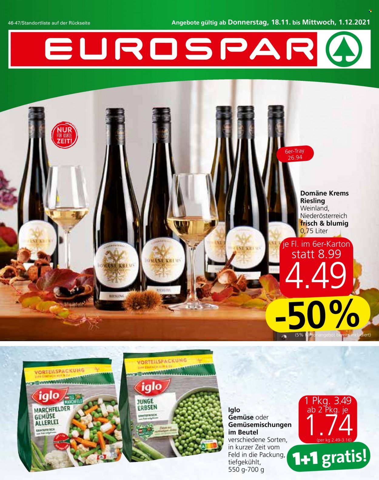 Angebote EUROSPAR - 18.11.2021 - 1.12.2021. Seite 1