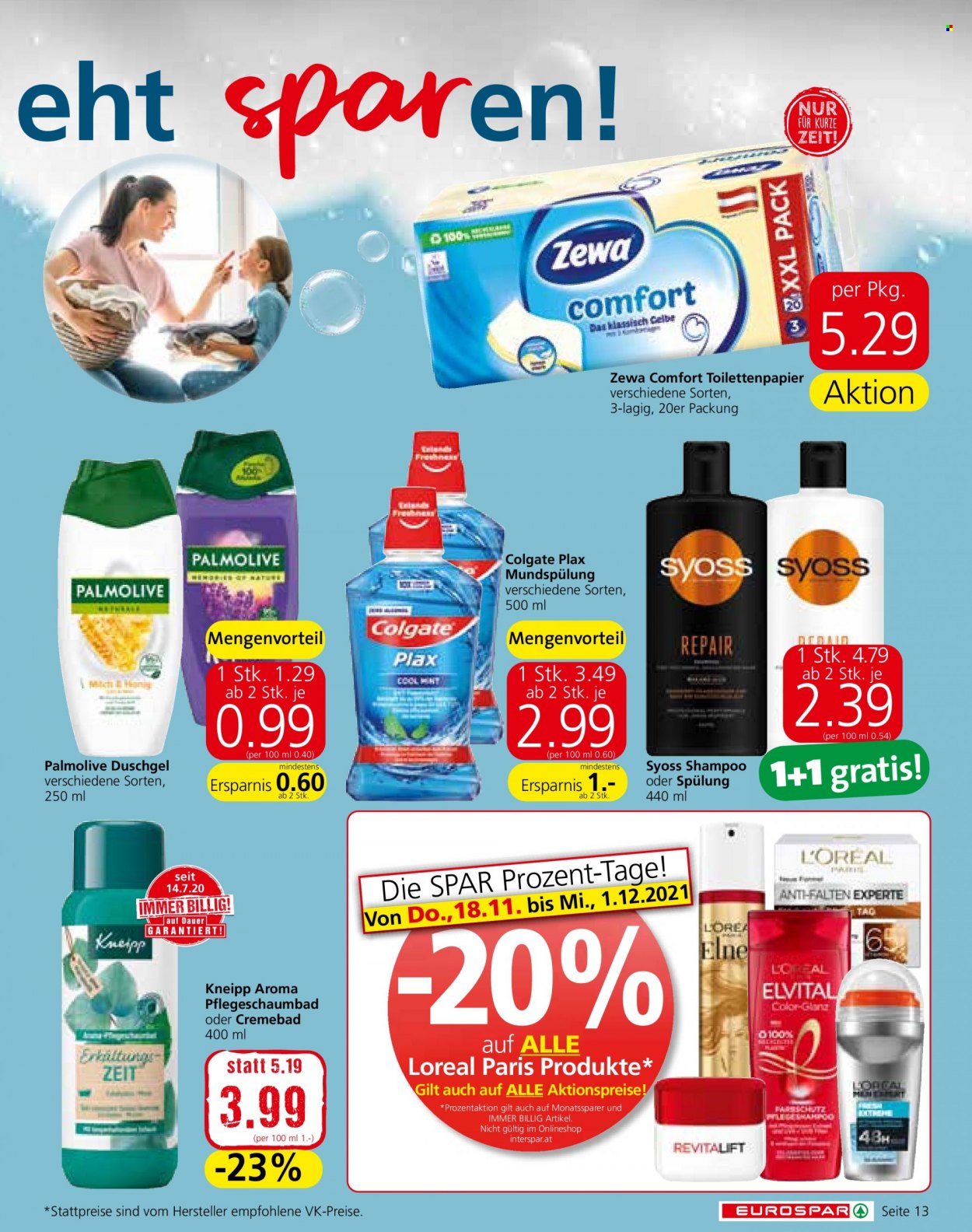 Angebote EUROSPAR - 18.11.2021 - 1.12.2021. Seite 13