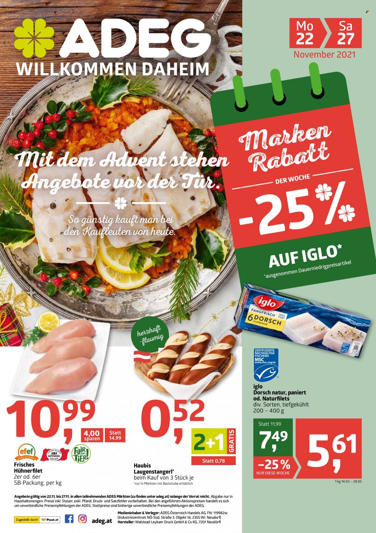 Angebote ADEG - 22.11.2021 - 27.11.2021. Seite 1
