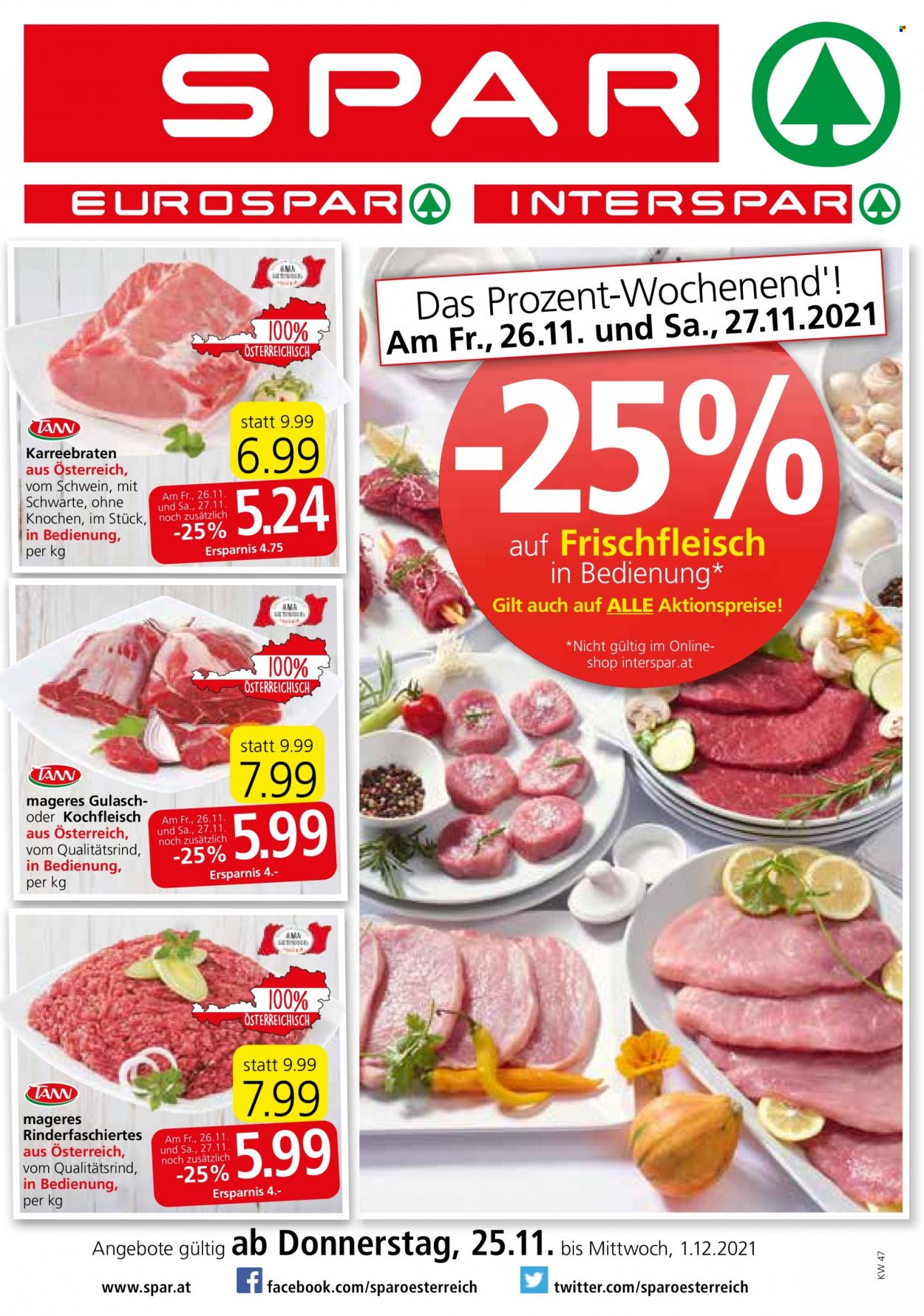 Angebote INTERSPAR - 25.11.2021 - 1.12.2021. Seite 1