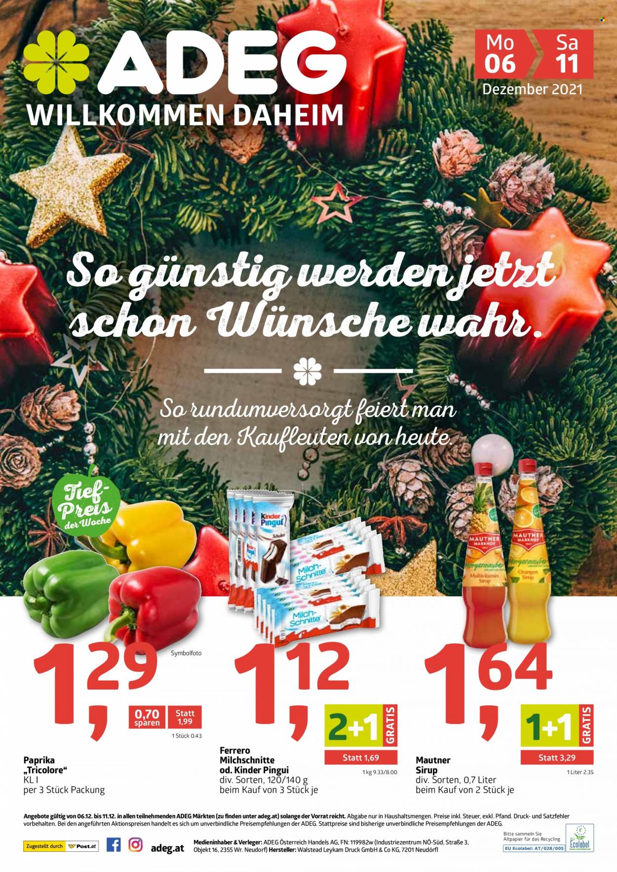 Angebote ADEG - 6.12.2021 - 11.12.2021. Seite 1