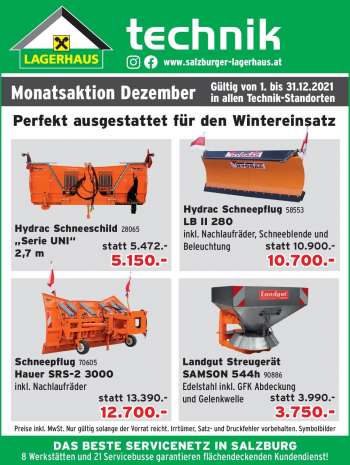 Angebote Salzburger Lagerhaus - 1.12.2021 - 31.12.2021.