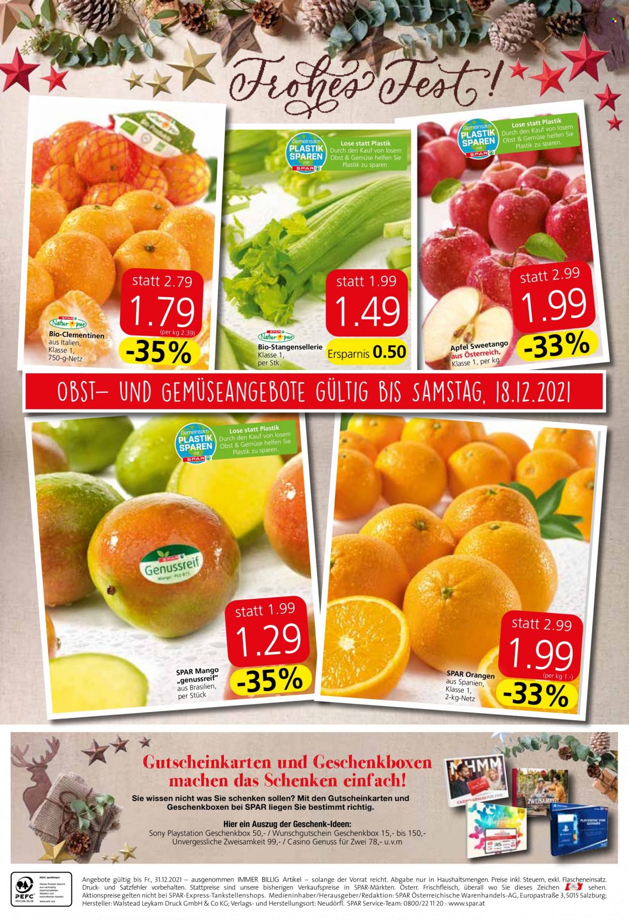 Angebote EUROSPAR - 16.12.2021 - 31.12.2021. Seite 20