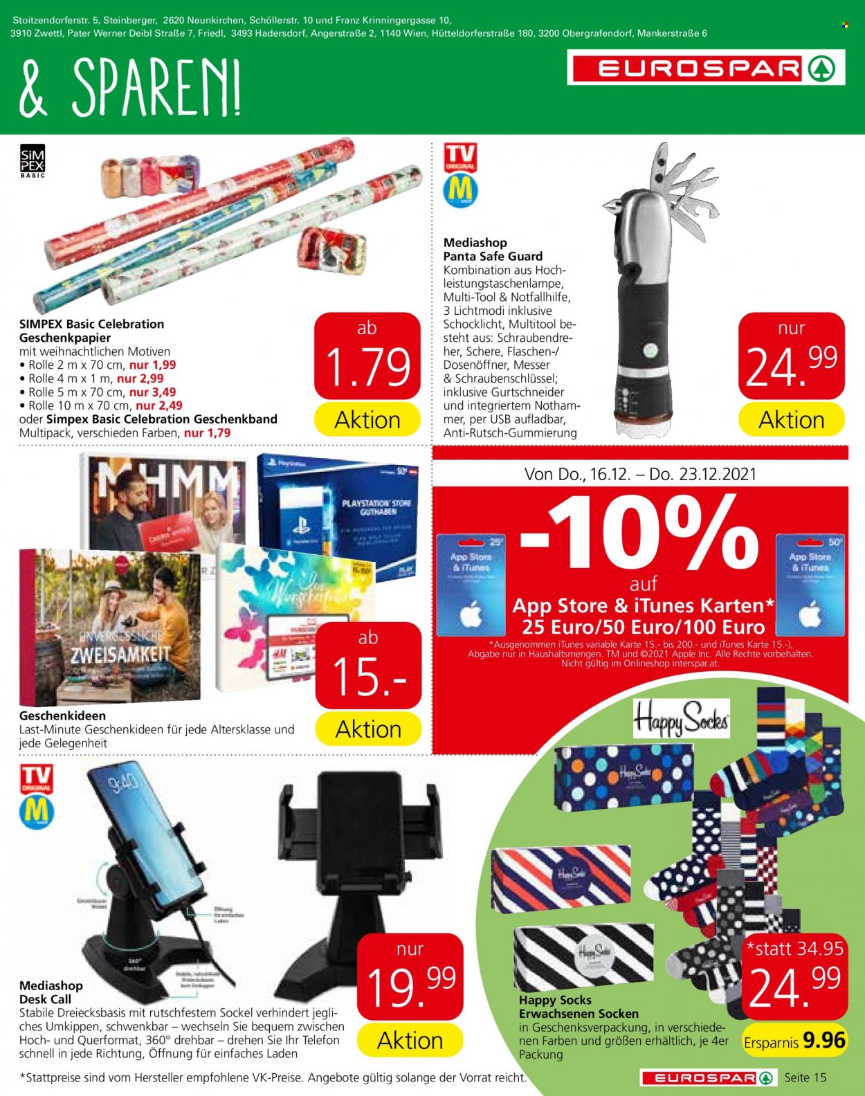 Angebote EUROSPAR - 16.12.2021 - 31.12.2021. Seite 15