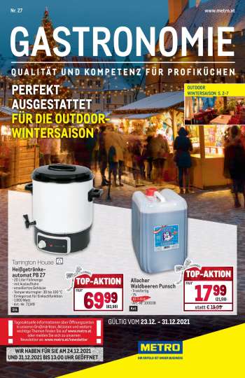 Angebote Metro - 23.12.2021 - 31.12.2021.