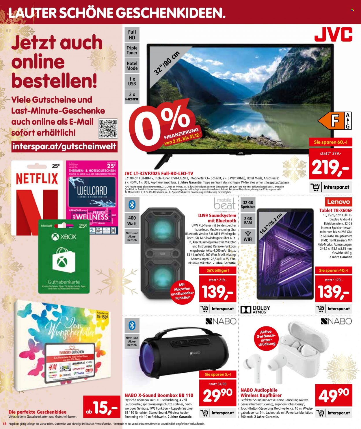Angebote INTERSPAR - 21.12.2021 - 31.12.2021. Seite 18