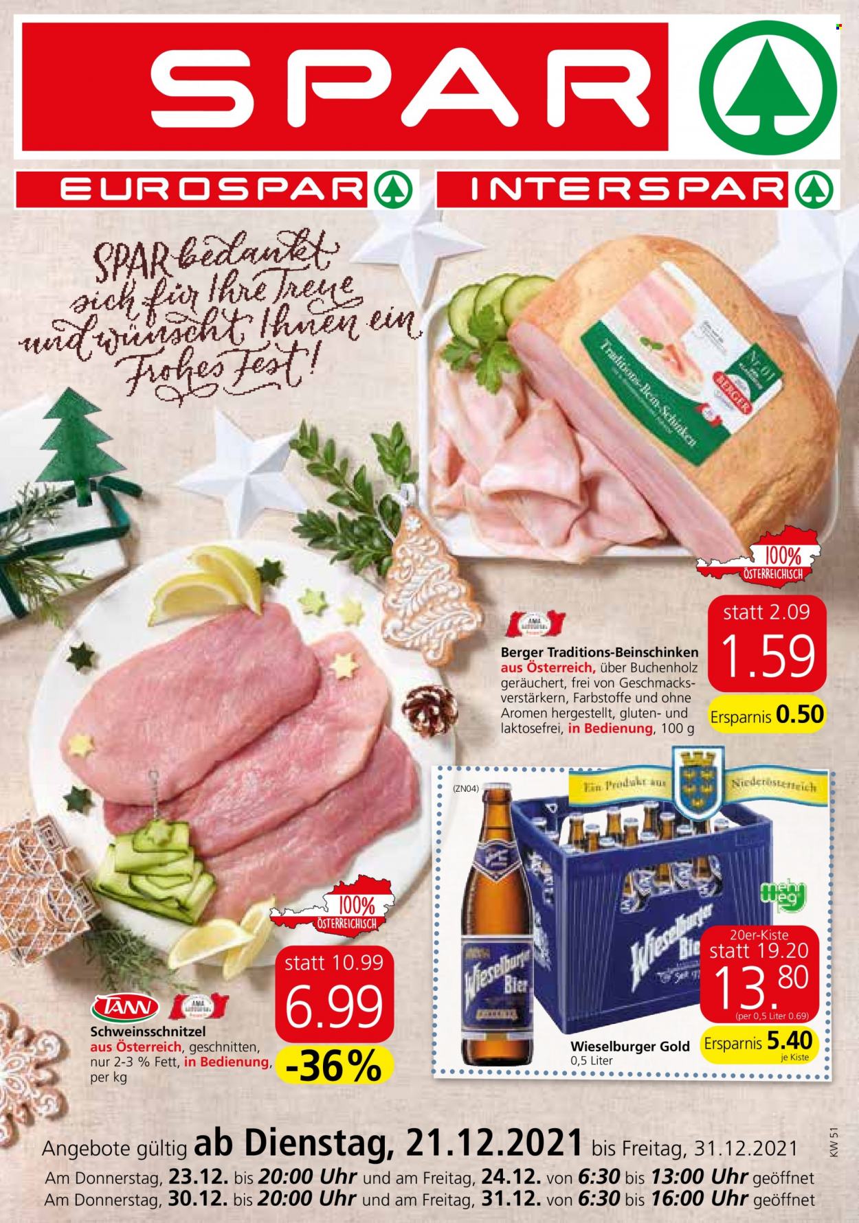 Angebote SPAR - 21.12.2021 - 31.12.2021. Seite 1