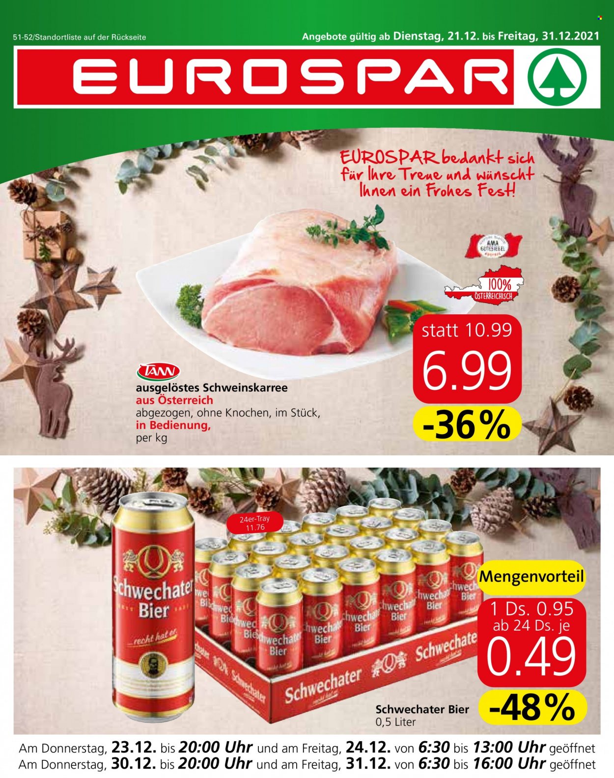 Angebote EUROSPAR - 21.12.2021 - 31.12.2021. Seite 1