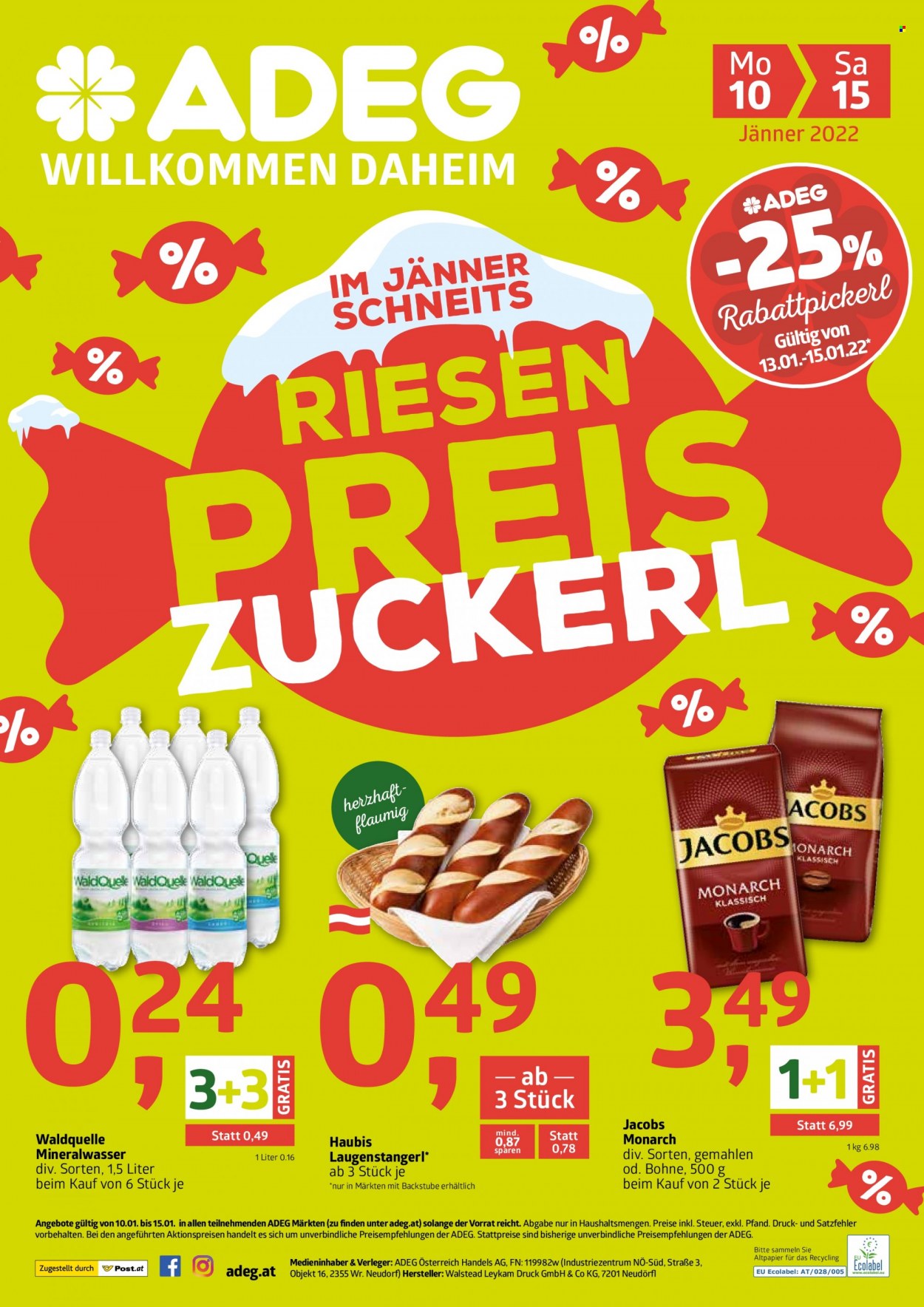 Angebote ADEG - 10.1.2022 - 15.1.2022. Seite 1
