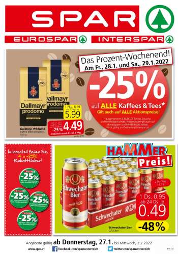Angebote SPAR - 27.1.2022 - 2.2.2022.