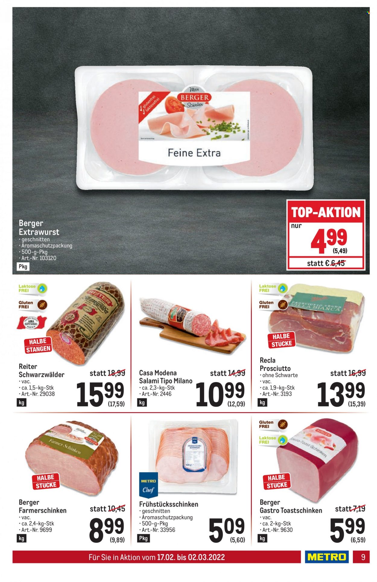 Angebote Metro - 17.2.2022 - 2.3.2022. Seite 9
