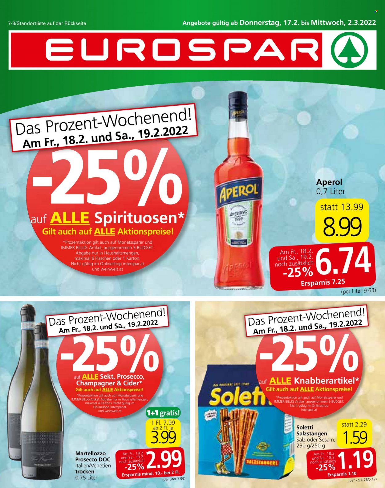 Angebote EUROSPAR - 17.2.2022 - 2.3.2022. Seite 1
