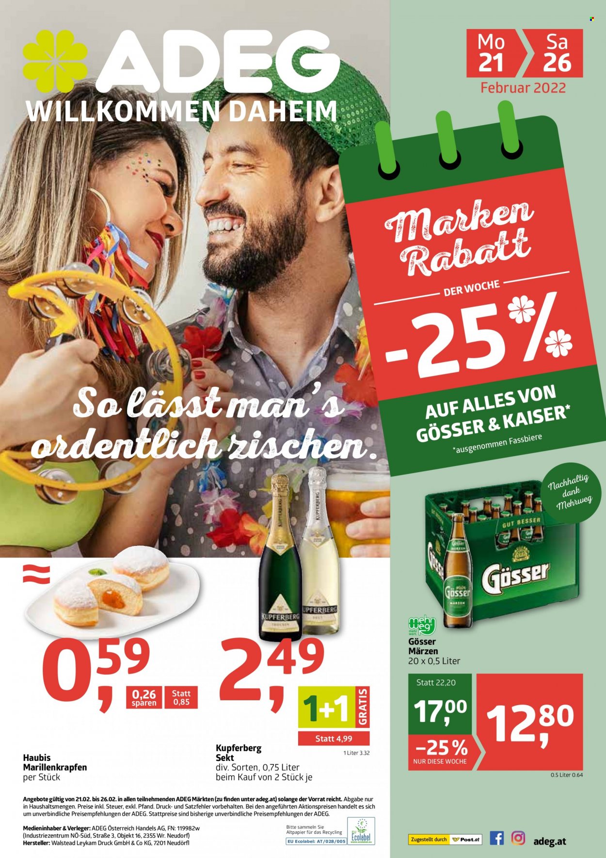 Angebote ADEG - 21.2.2022 - 26.2.2022. Seite 1