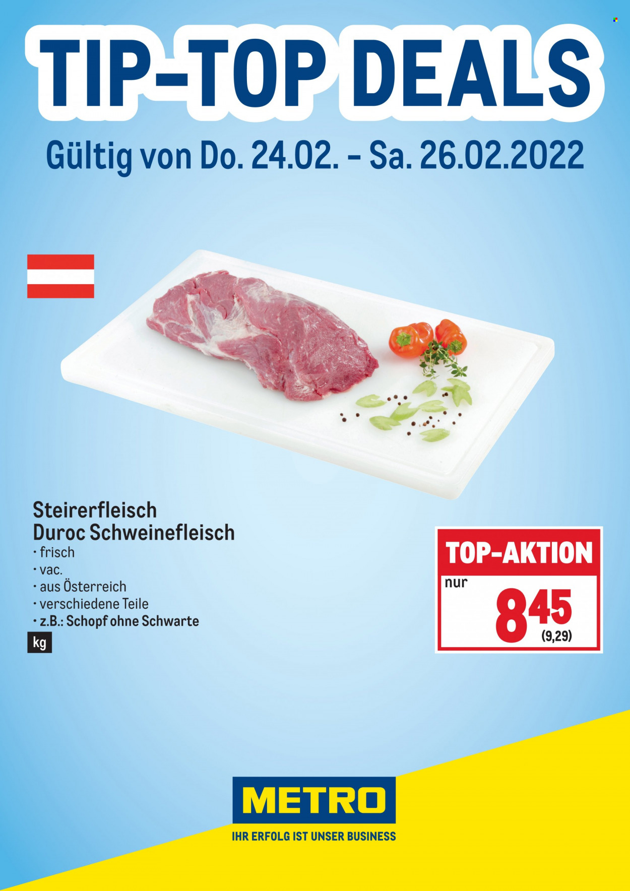Angebote Metro - 24.2.2022 - 26.2.2022. Seite 1