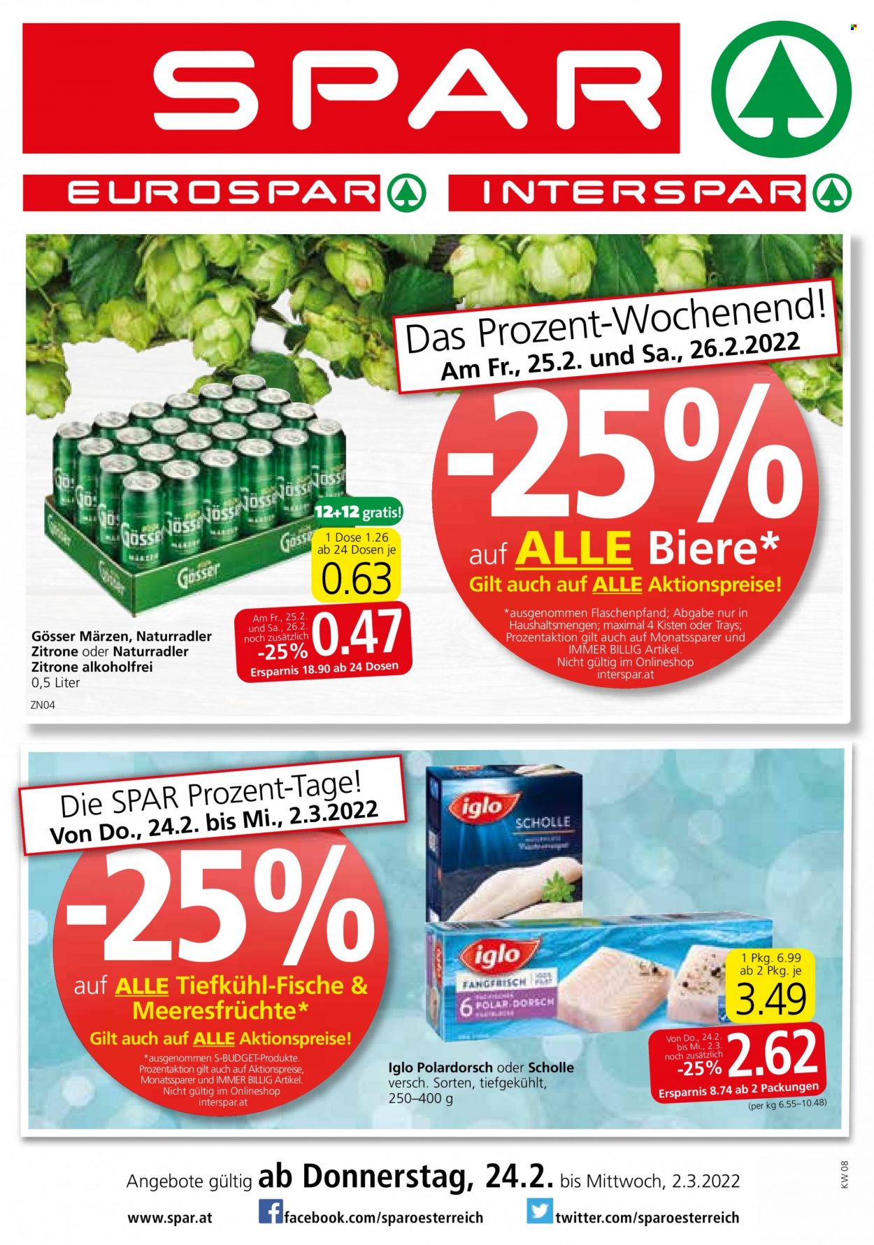 Angebote SPAR - 24.2.2022 - 2.3.2022. Seite 1