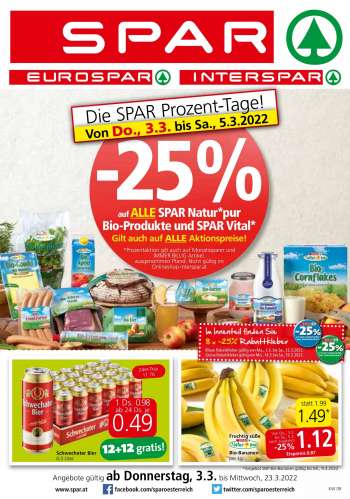 Angebote EUROSPAR - 3.3.2022 - 23.3.2022.
