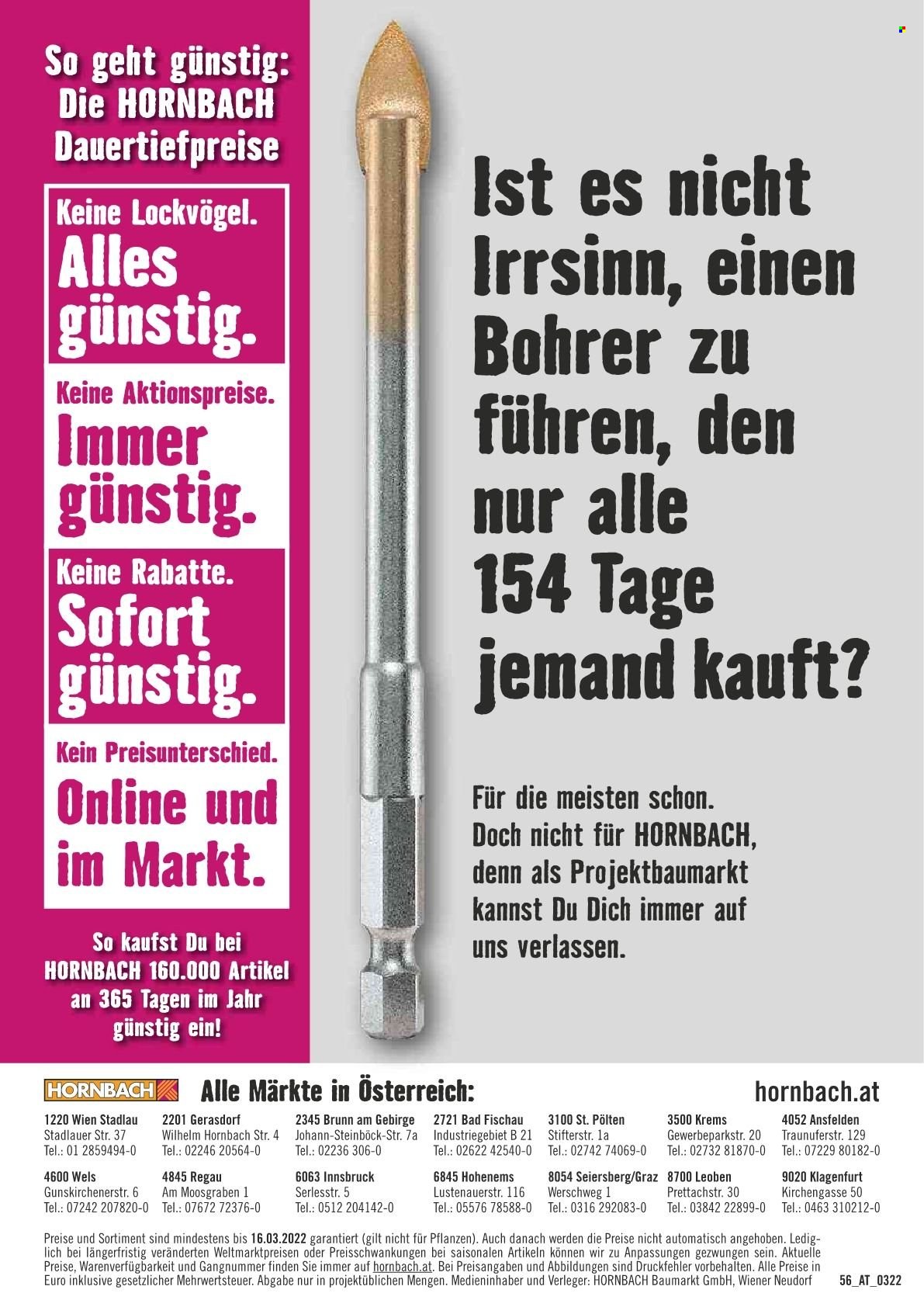 Angebote Hornbach - 1.3.2022 - 16.3.2022. Seite 56