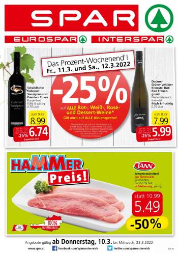 Angebote EUROSPAR - 10.3.2022 - 23.3.2022.