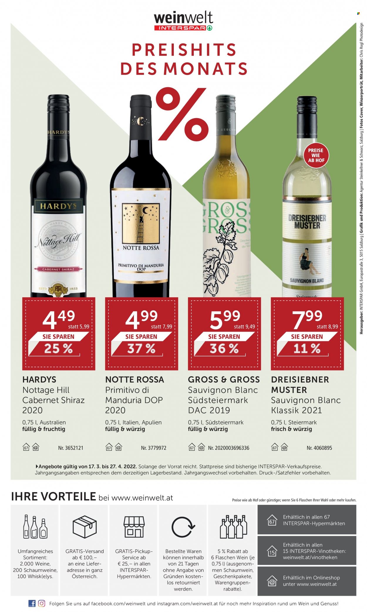 Angebote INTERSPAR - 17.3.2022 - 27.4.2022. Seite 32
