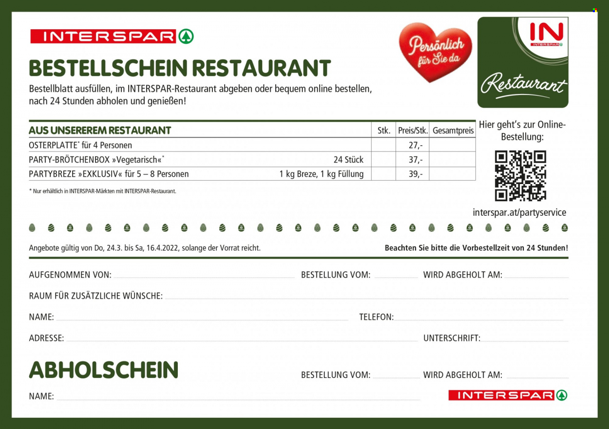 Angebote INTERSPAR - 24.3.2022 - 16.4.2022. Seite 16