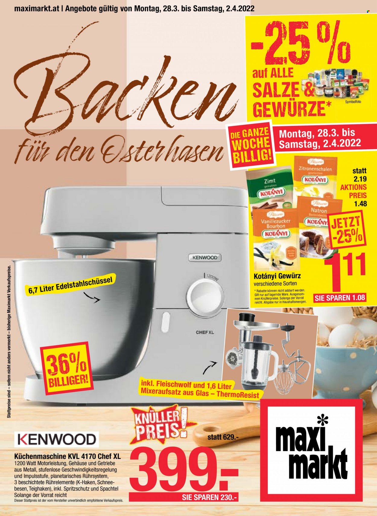 Angebote Maximarkt - 28.3.2022 - 2.4.2022. Seite 1