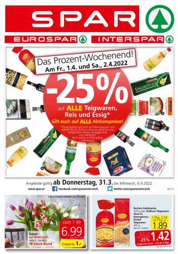 Angebote EUROSPAR - 31.3.2022 - 6.4.2022.