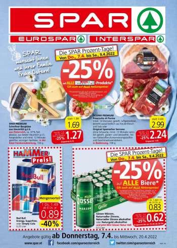 Angebote EUROSPAR - 7.4.2022 - 20.4.2022.