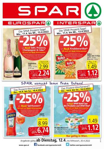 Angebote INTERSPAR - 12.4.2022 - 20.4.2022.
