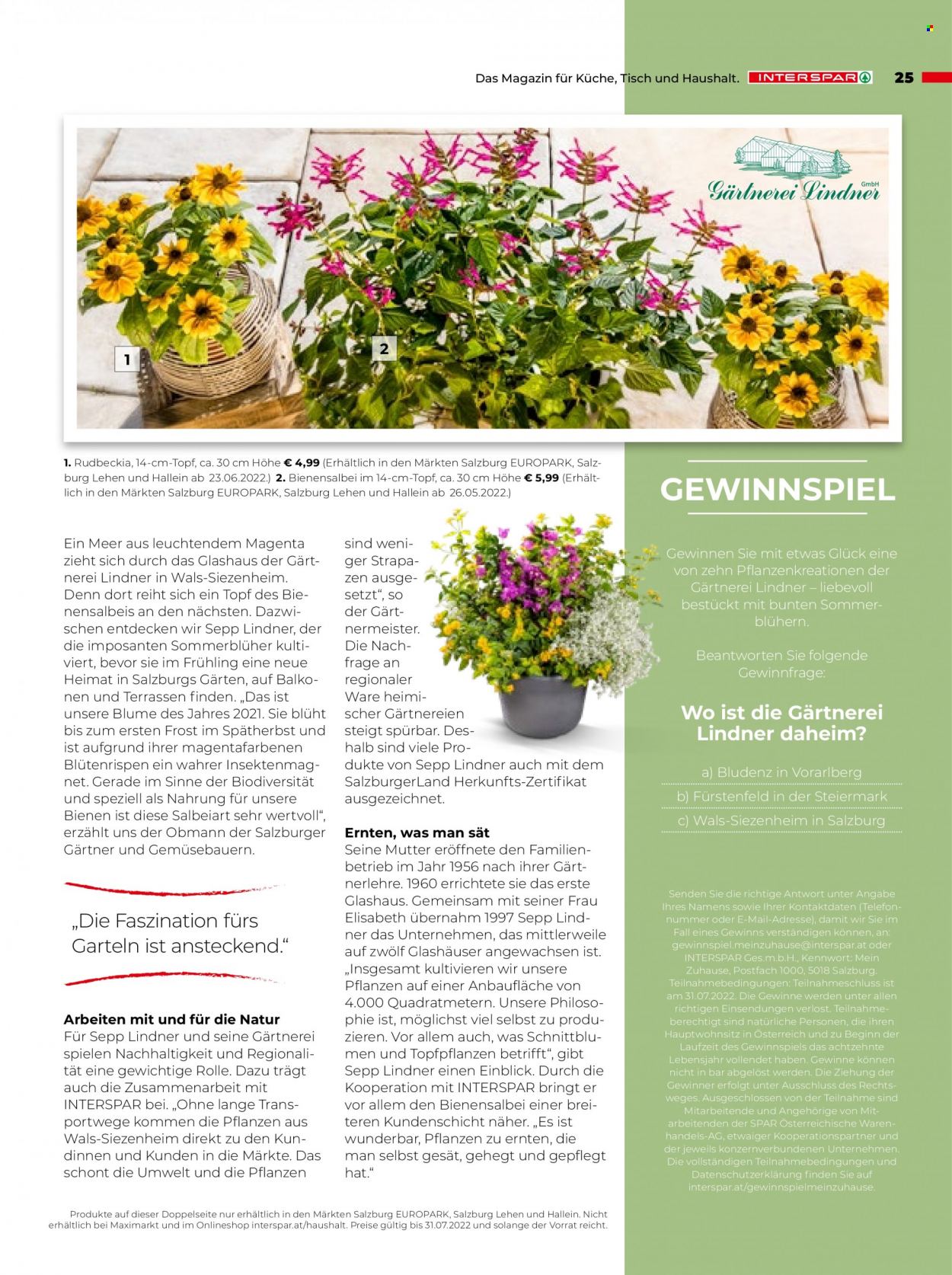 Angebote INTERSPAR - 25.4.2022 - 31.7.2022. Seite 25