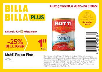 Angebote Billa - 28.4.2022 - 24.5.2022.