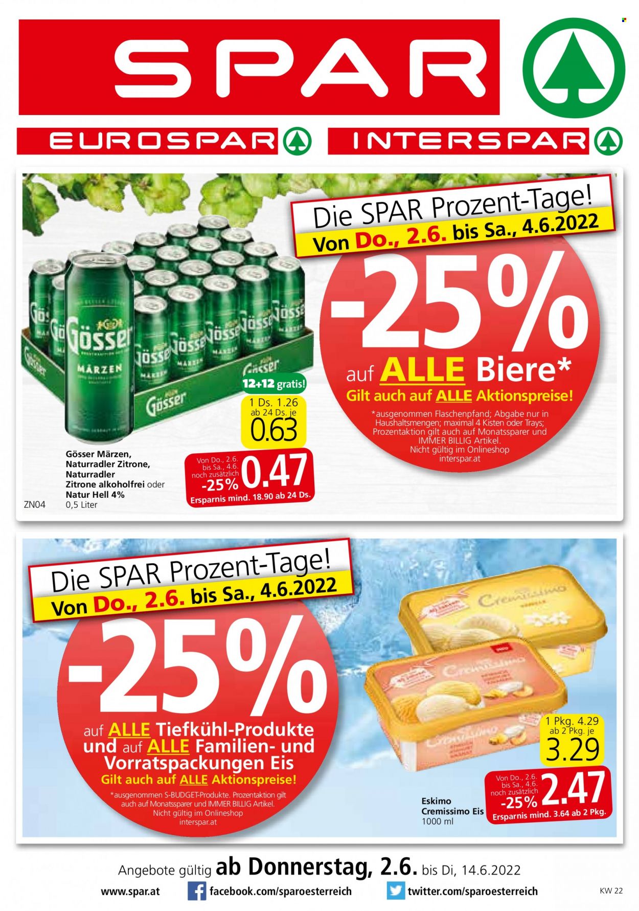 Angebote SPAR - 2.6.2022 - 14.6.2022. Seite 1