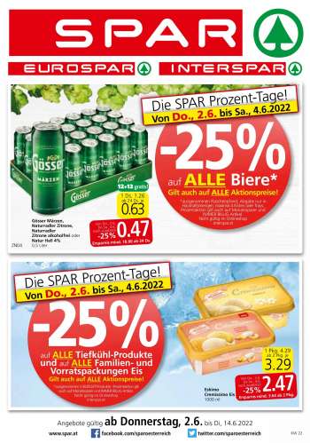 Angebote SPAR - 2.6.2022 - 14.6.2022.