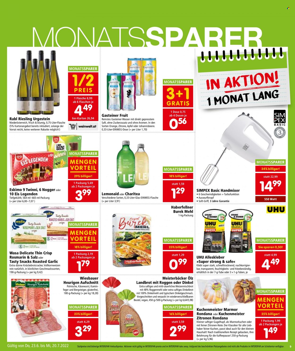 Angebote INTERSPAR - 23.6.2022 - 29.6.2022. Seite 9