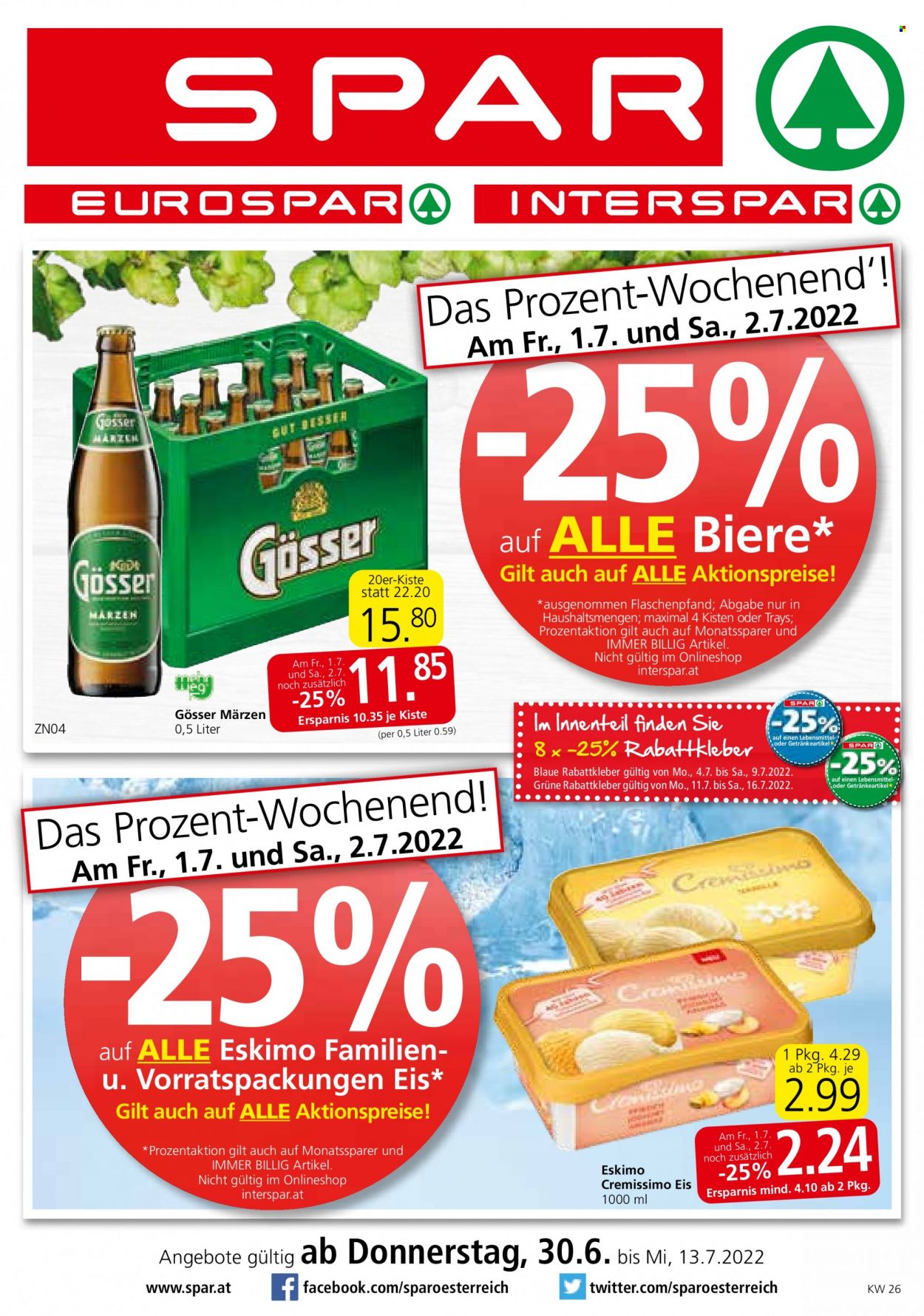 Angebote INTERSPAR - 30.6.2022 - 13.7.2022. Seite 1