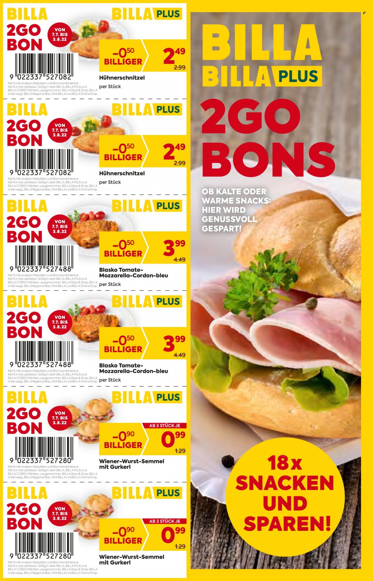 Angebote Billa - 7.7.2022 - 3.8.2022. Seite 1