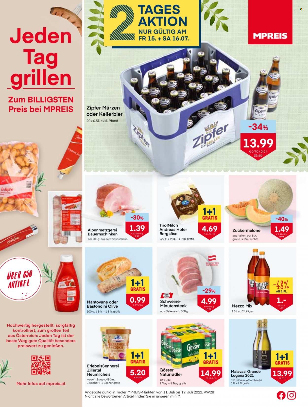 Angebote MPREIS - 11.7.2022 - 17.7.2022. Seite 1