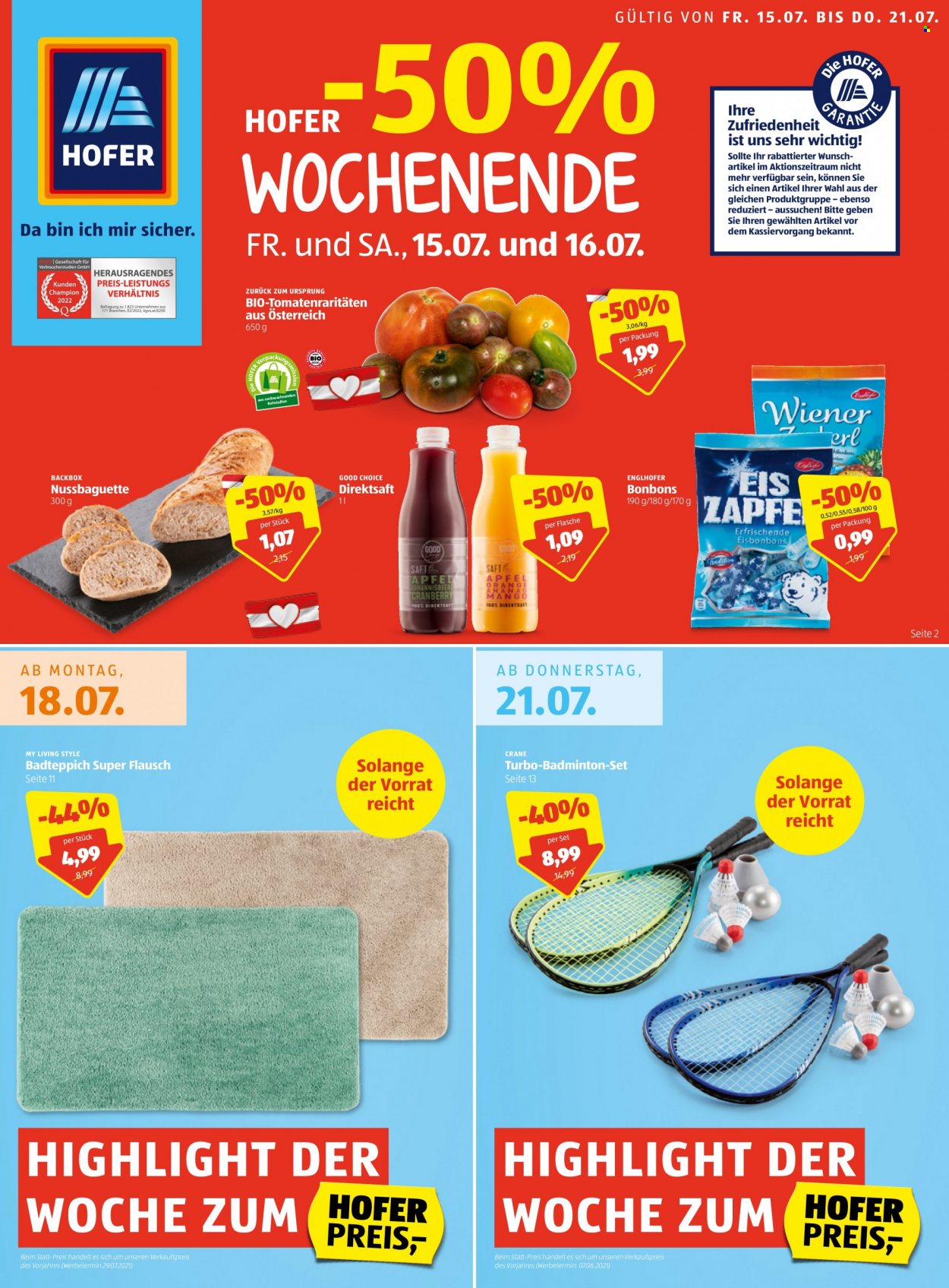 Angebote Hofer - 15.7.2022 - 21.7.2022. Seite 1