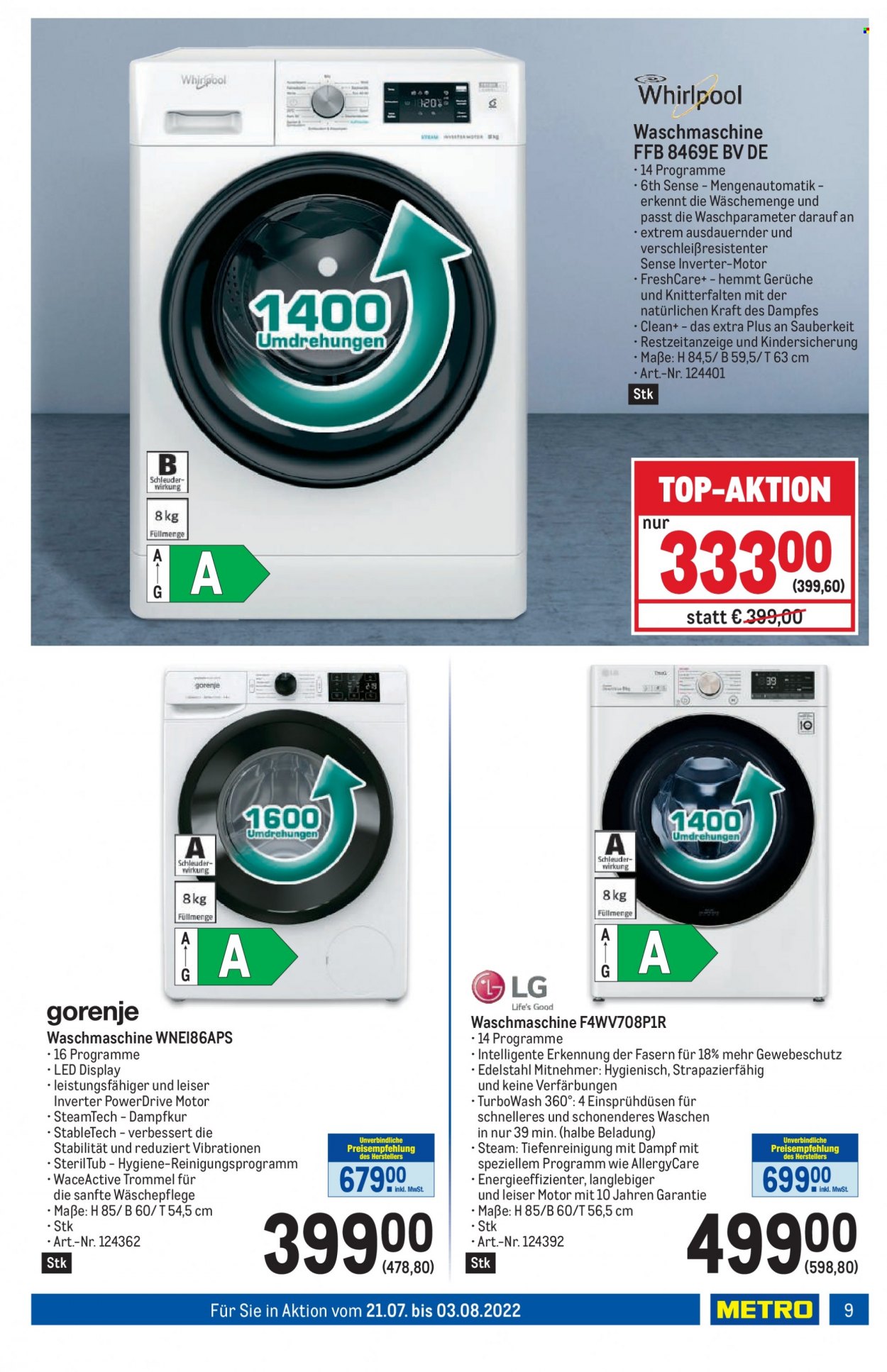 Angebote Metro - 21.7.2022 - 3.8.2022. Seite 9