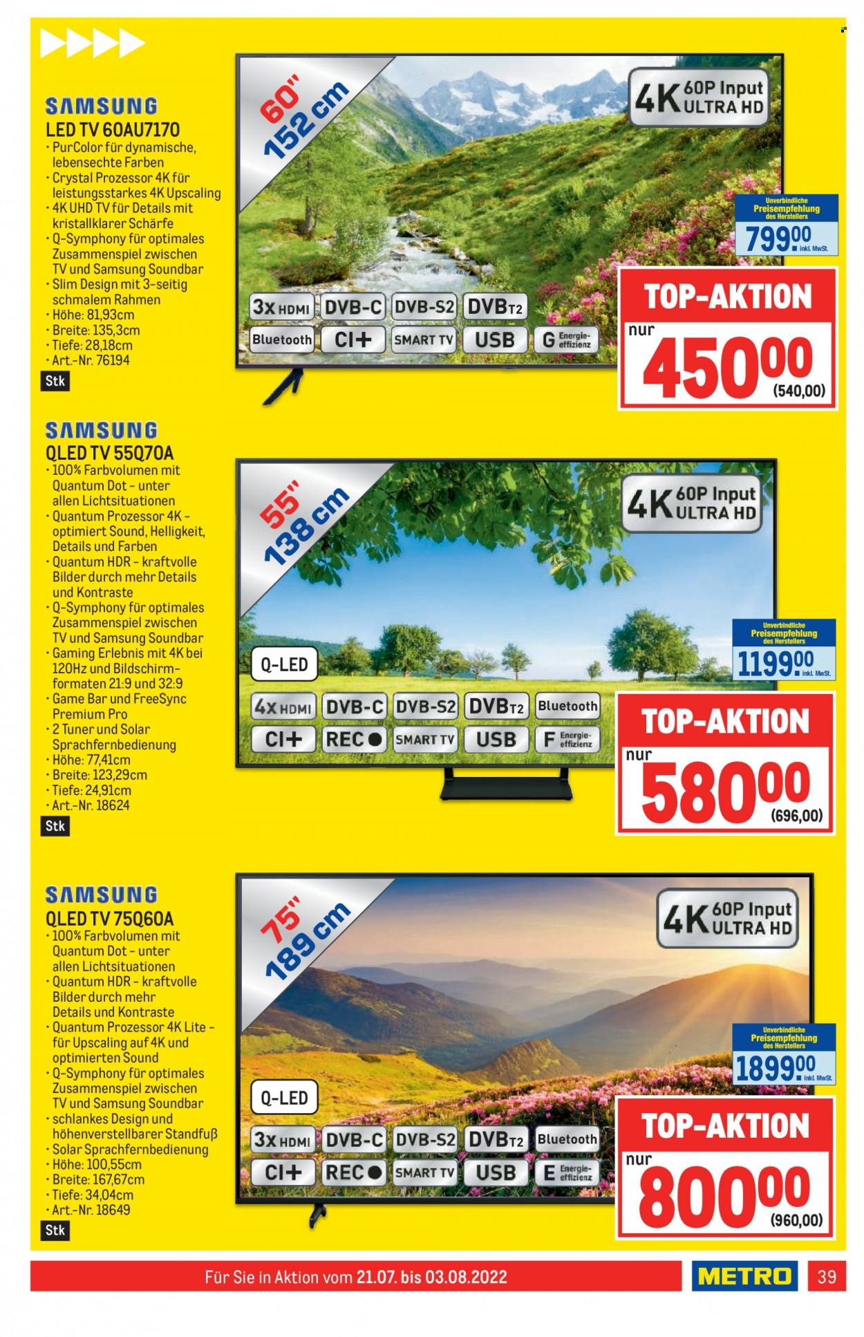 Angebote Metro - 21.7.2022 - 3.8.2022. Seite 39