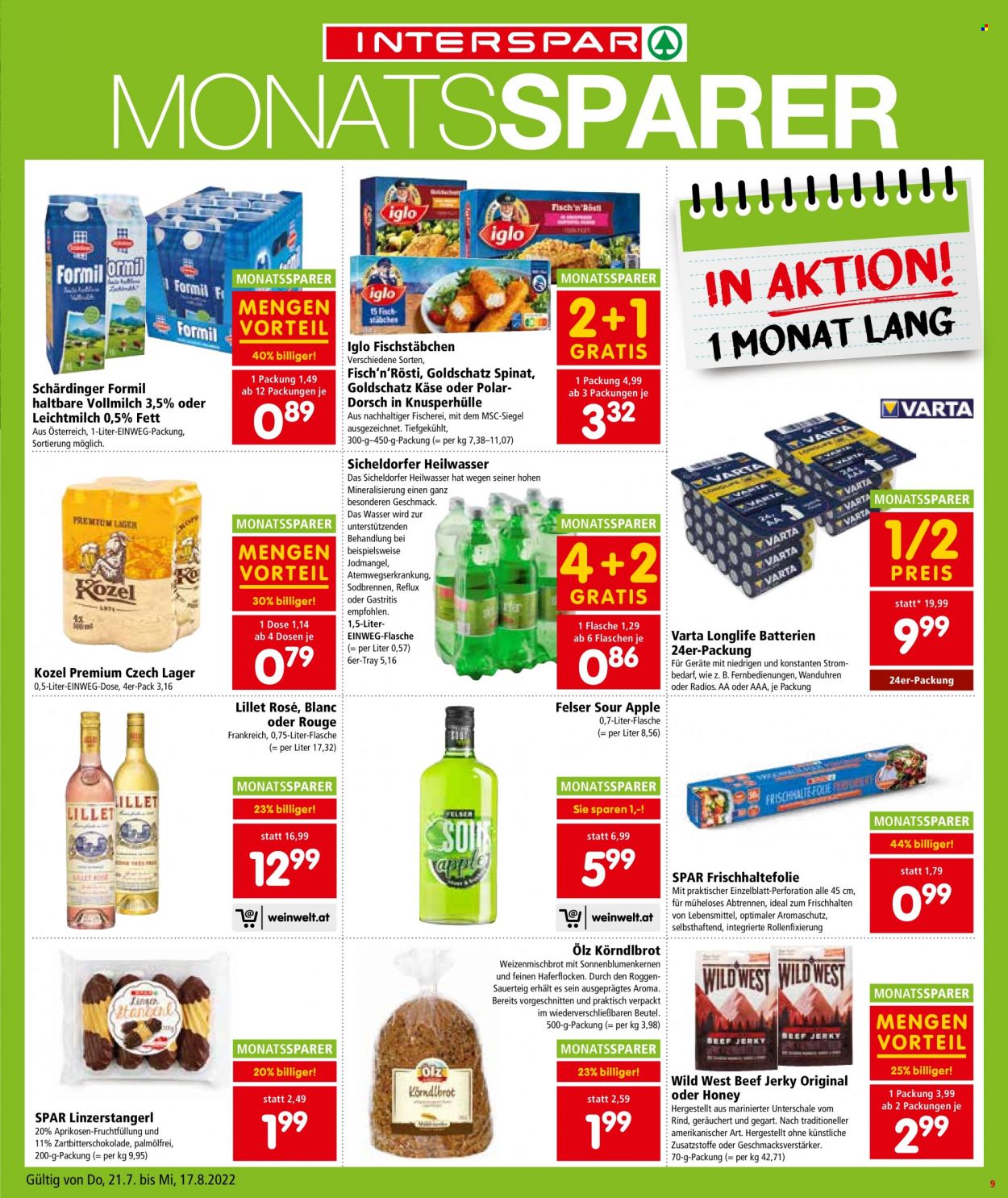 Angebote INTERSPAR - 21.7.2022 - 27.7.2022. Seite 9