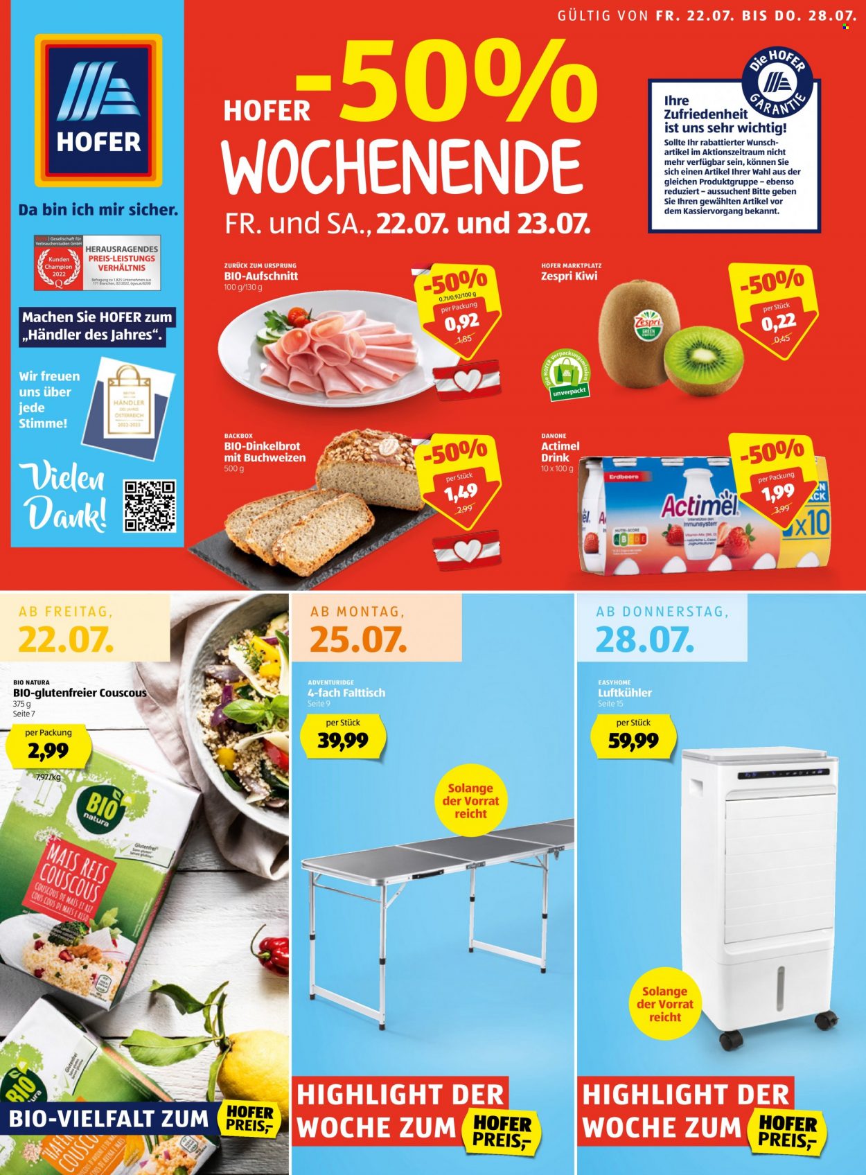 Angebote Hofer - 22.7.2022 - 28.7.2022. Seite 1